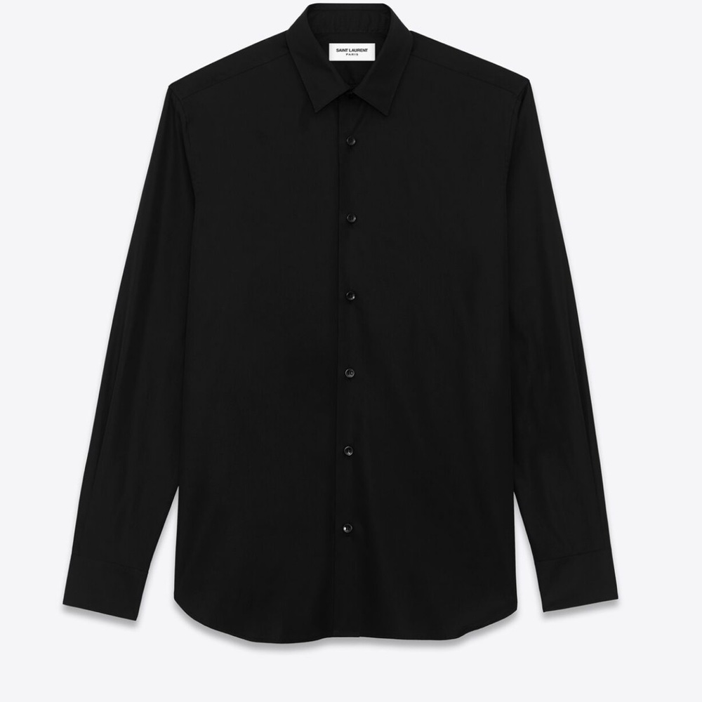 Saint Laurent Paris black collar button down shirt NWT